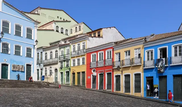 Casarões coloridos do Pelourinho, em Salvador
